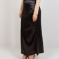Satin High Waisted Maxi Skirt - Black - Hushy Wear