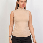 Sleeveless Basic Top - Beige - Hushy Wear