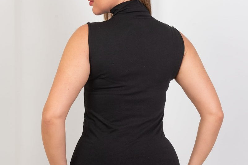 Sleeveless Basic Top - Black - Hushy Wear