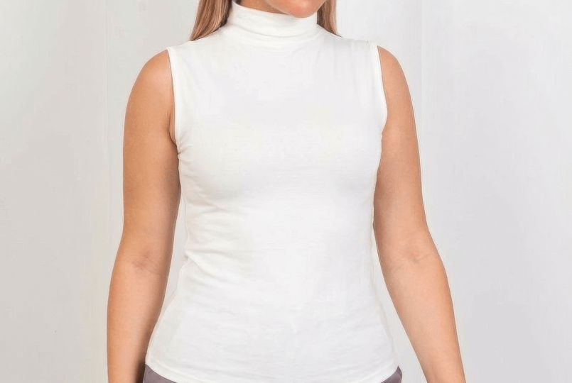 Sleeveless Basic Top - White - Hushy Wear