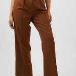 Straight Leg Trousers in Brown - Hushy Wear