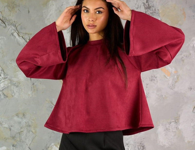 Suede Top - Maroon - Hushy Wear