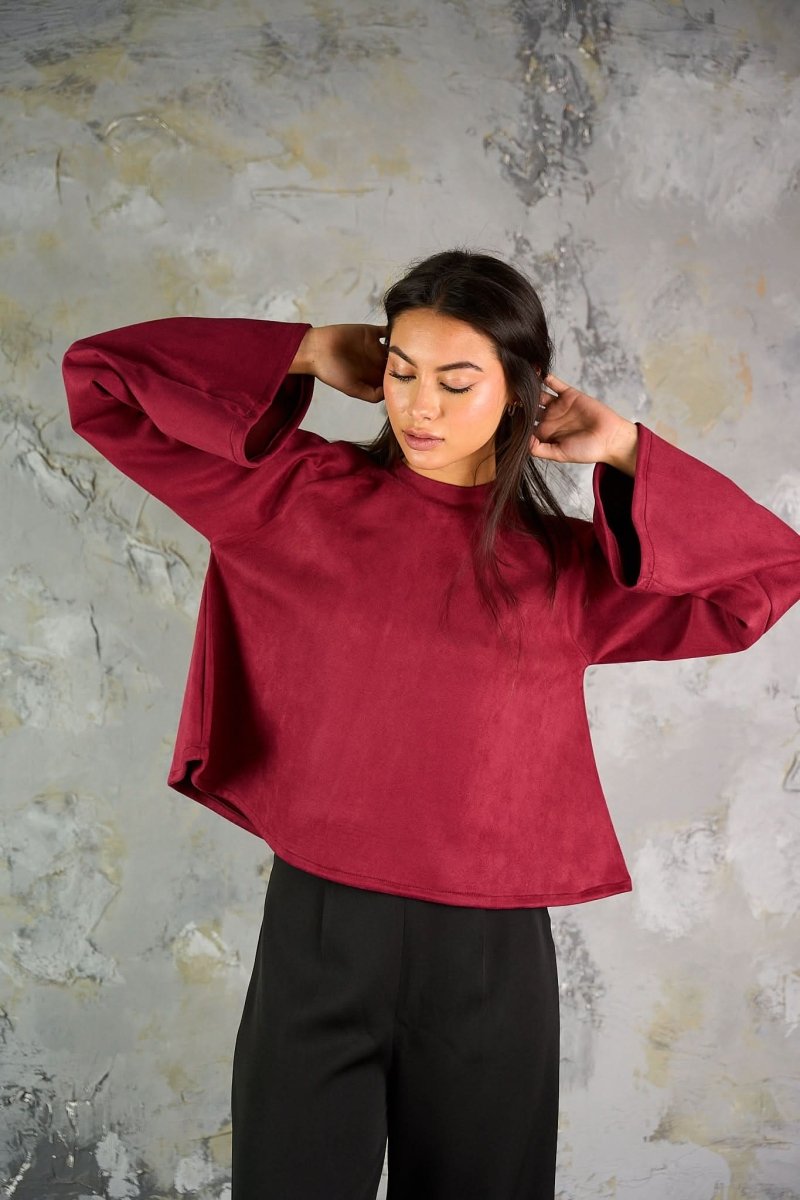 Suede Top - Maroon - Hushy Wear