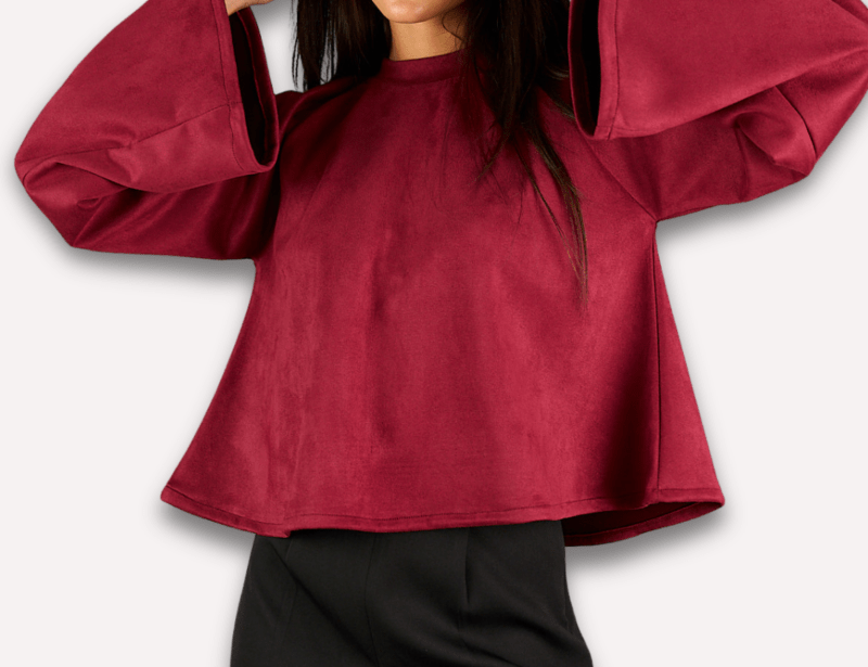 Suede Top - Maroon - Hushy Wear