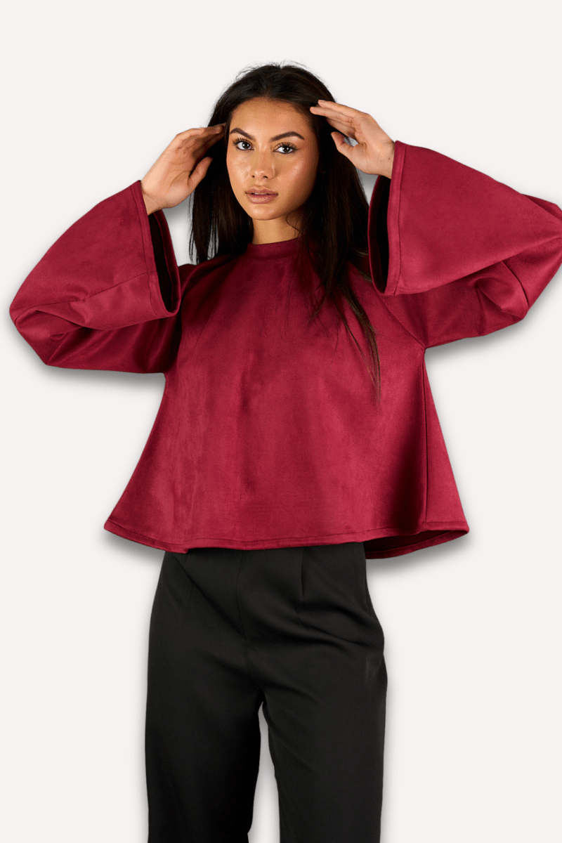 Suede Top - Maroon - Hushy Wear