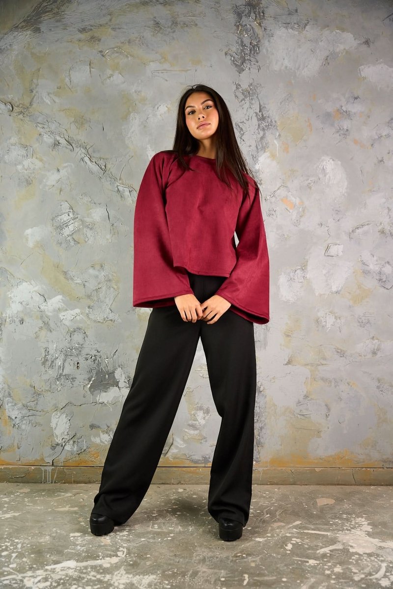 Suede Top - Maroon - Hushy Wear