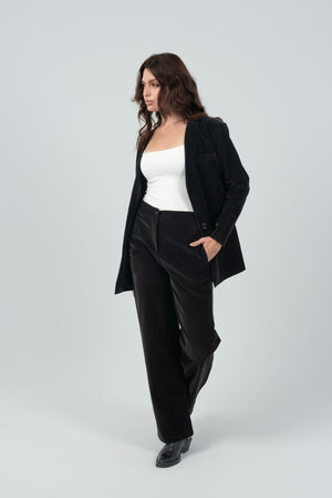 Tailored Leather Suit Set – Black - Hushy Wear