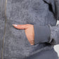 Vintage Wash Zip - Up Top – Charcoal Grey - Hushy Wear