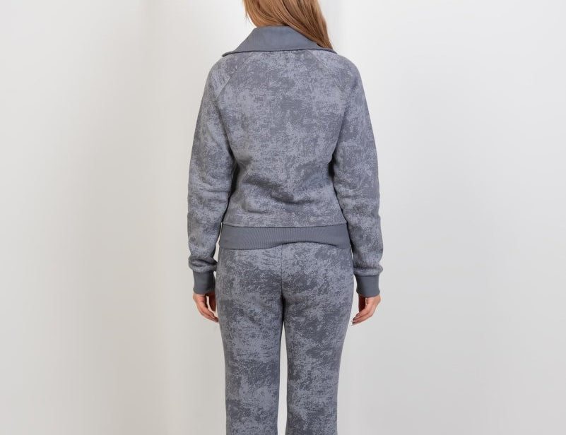 Vintage Wash Zip - Up Top – Charcoal Grey - Hushy Wear