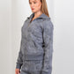 Vintage Wash Zip - Up Top – Charcoal Grey - Hushy Wear
