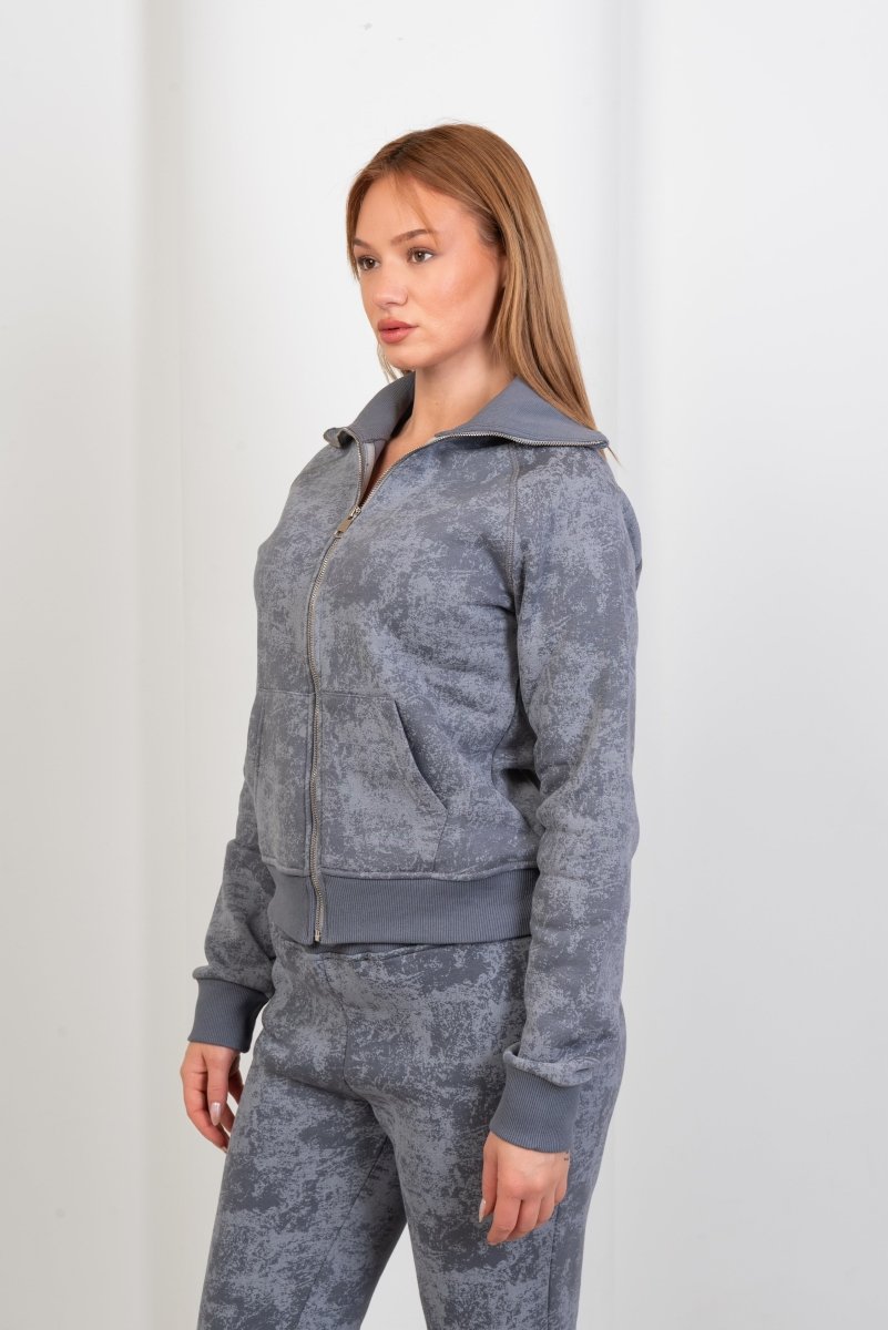 Vintage Wash Zip - Up Top – Charcoal Grey - Hushy Wear