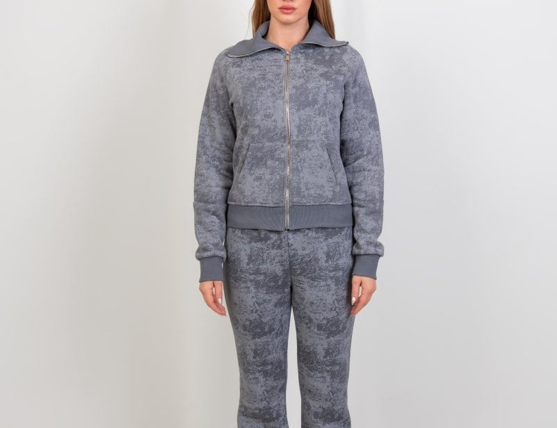 Vintage Wash Zip - Up Top – Charcoal Grey - Hushy Wear