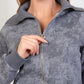 Vintage Wash Zip - Up Top – Charcoal Grey - Hushy Wear