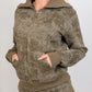 Vintage Wash Zip - Up Top – Olive - Hushy Wear