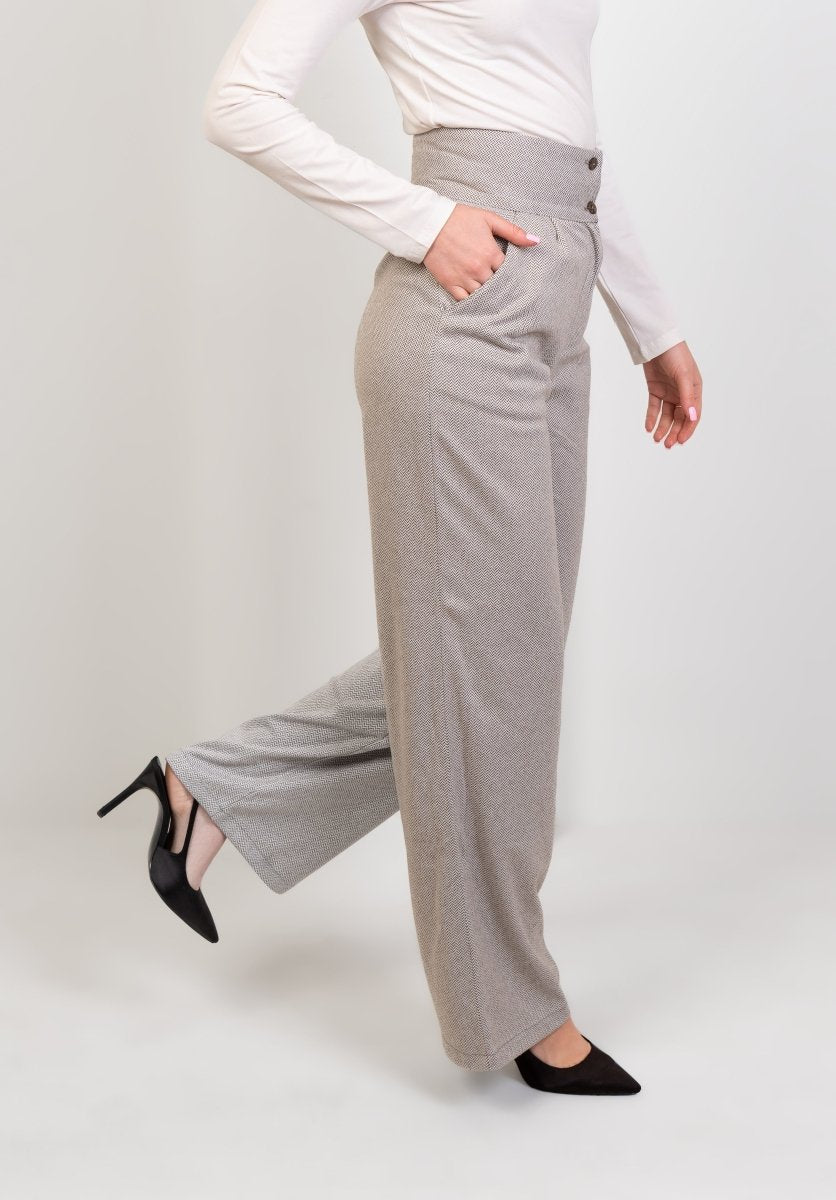 White High - Waist Wool Classic Trousers - Hushy Wear