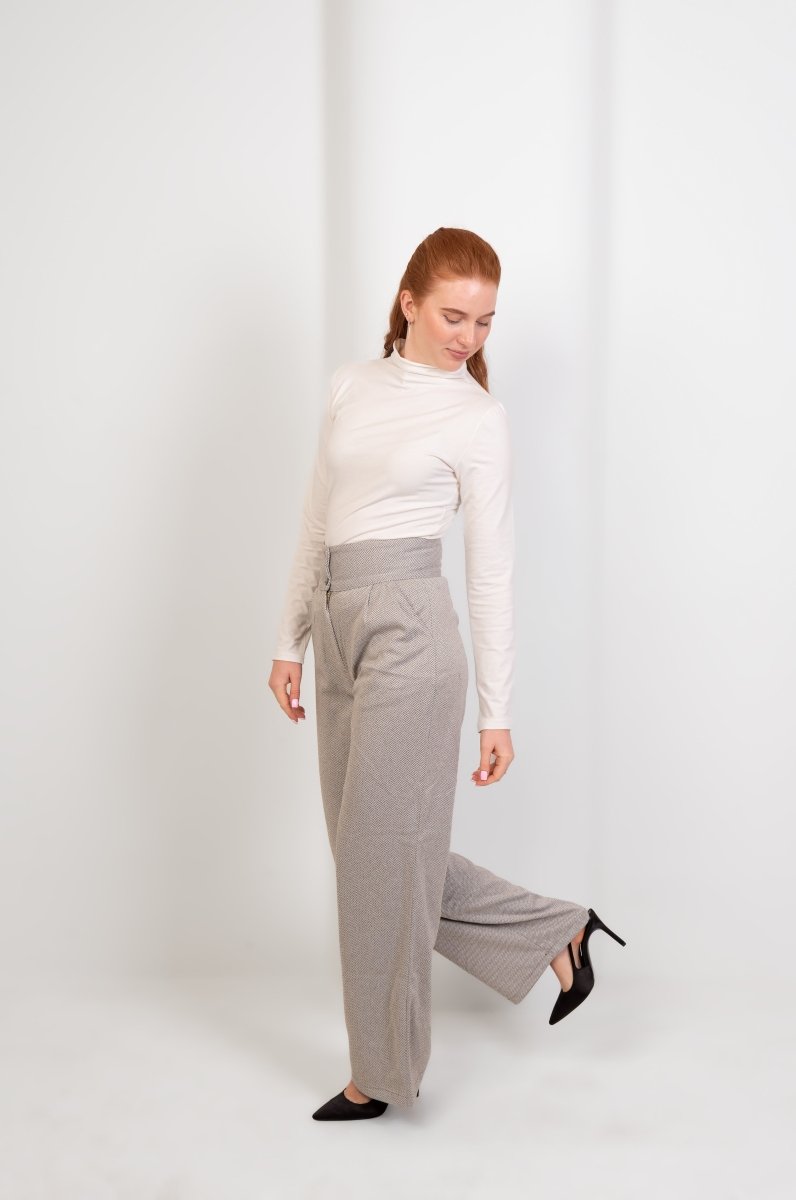 White High - Waist Wool Classic Trousers - Hushy Wear