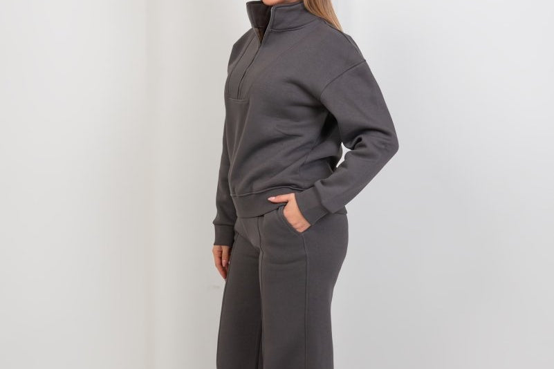 Wide - Leg Lounge Sweatpants – Gray - Hushy Wear