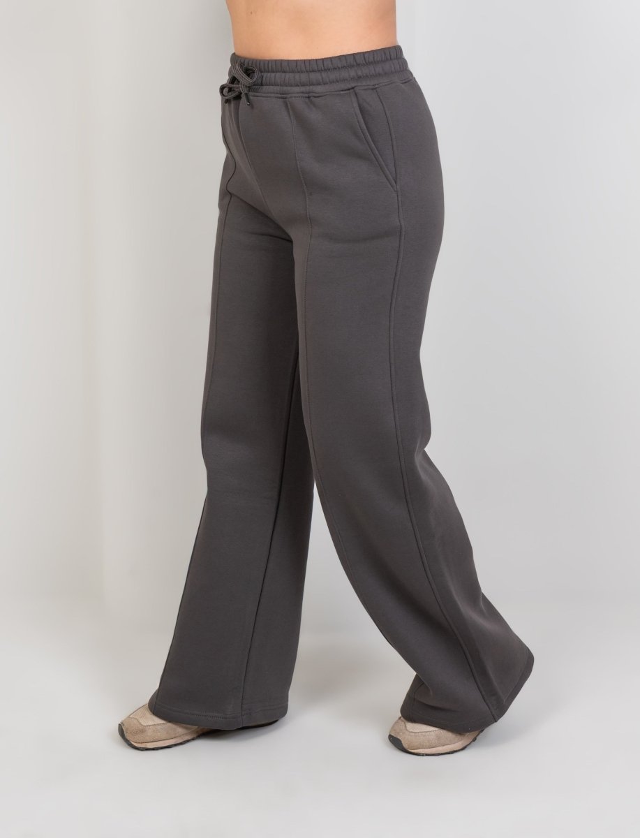 Wide - Leg Lounge Sweatpants – Gray - Hushy Wear