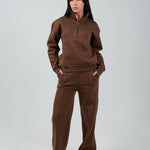Wide - Leg Lounge Sweatpants – Mocha - Hushy Wear