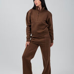 Wide - Leg Lounge Sweatpants – Mocha - Hushy Wear