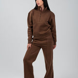 Wide - Leg Lounge Sweatpants – Mocha - Hushy Wear