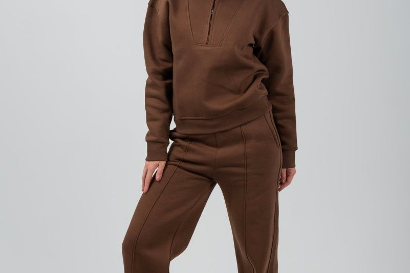 Wide - Leg Lounge Sweatpants – Mocha - Hushy Wear